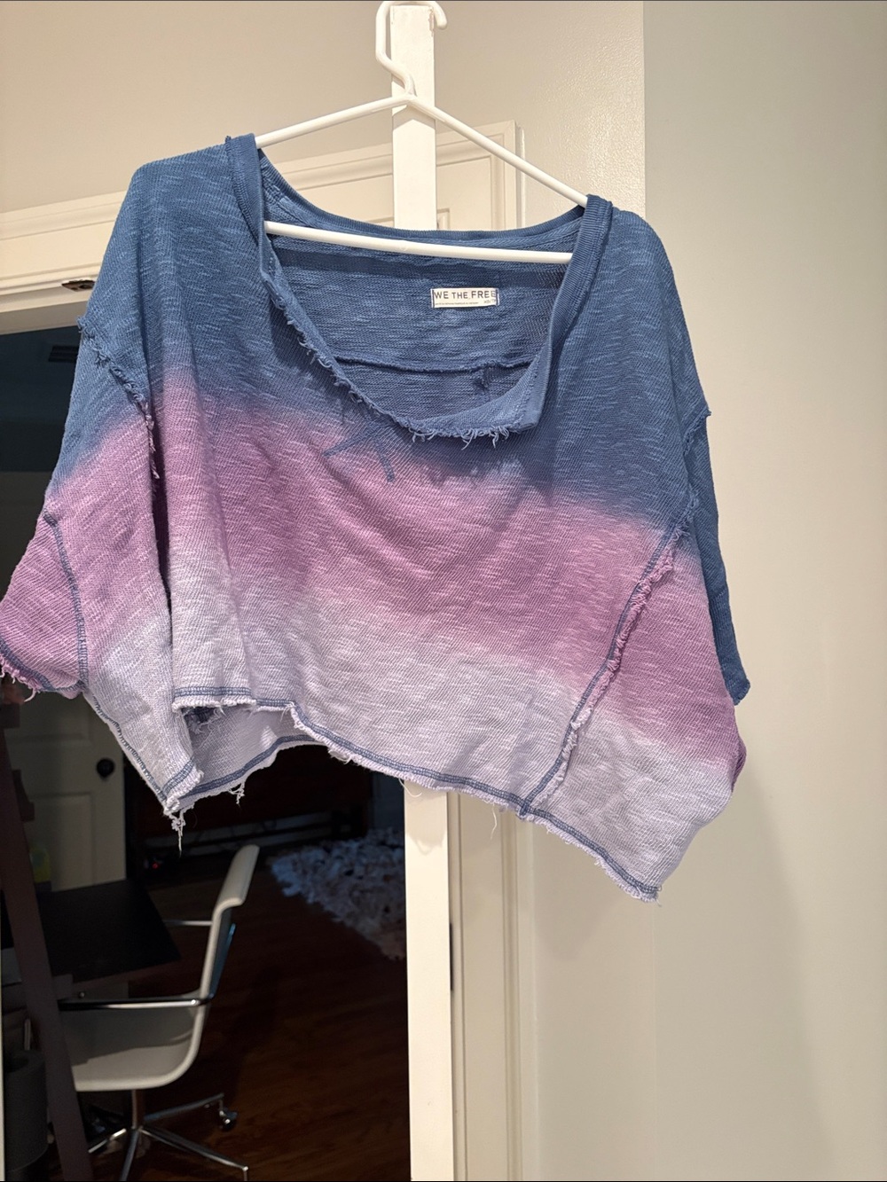 We The Free Cropped Dip-Dye Top in Blue, Purple & White